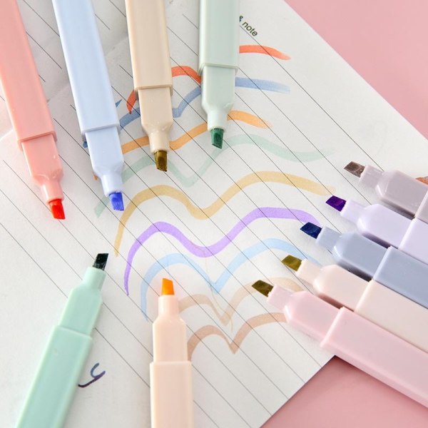 6 merkepenner for notater - Penn - MultiColor Set 2 - Blå 