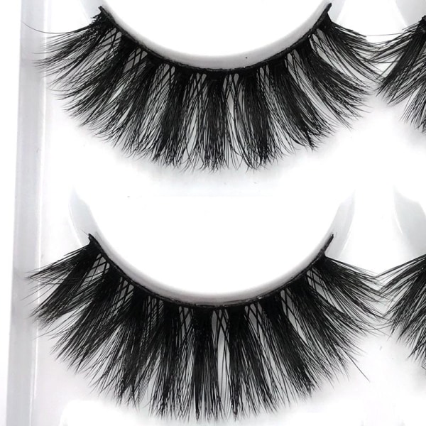 5-par lösögonfransar - 3D faux mink - G800 - False eyelashes Svart