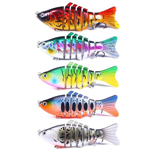 5 woblere - Fiskelokker Multicolor