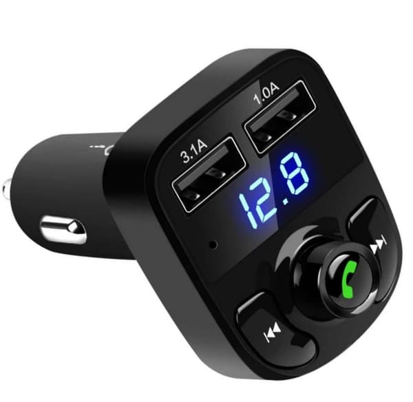 FM-sender X8 med Bluetooth og Handsfree - Trådløs musikk Black