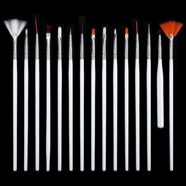 15-pack Nail brushes - Nail art - Nail art White