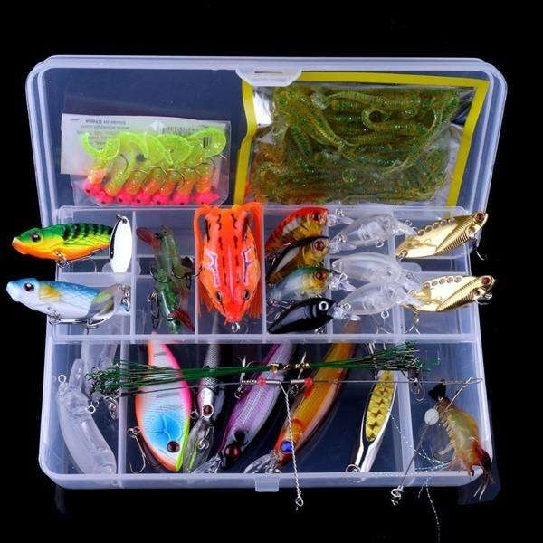 Kit med fiskedrag wobbler, Minnow mixed, Crankbait multifärg