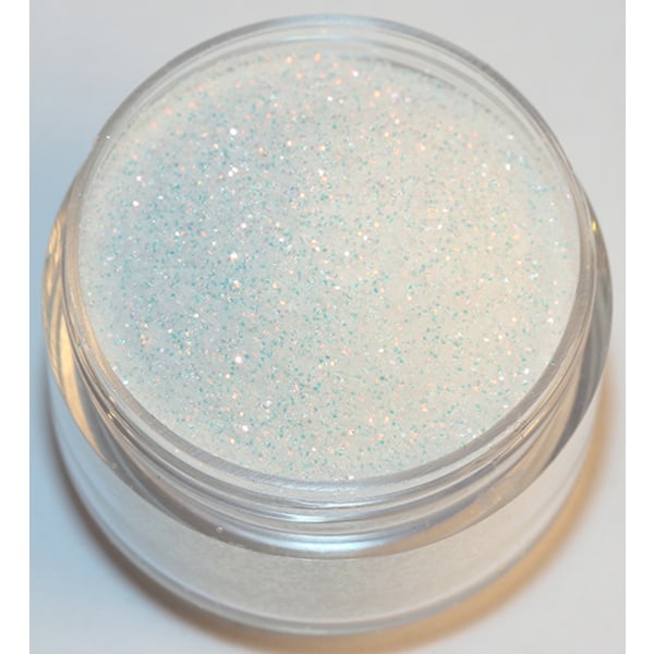 Negleglitter - Finkornet - Hvit regnbueblå - 8ml - Glitter White