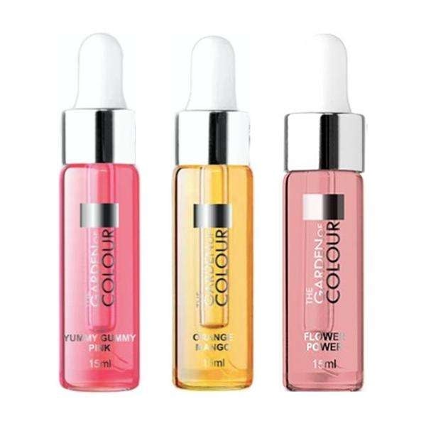 3-pack - Nagelbandsolja - Tuggummi, Mango, Blomma - 15ml multifärg