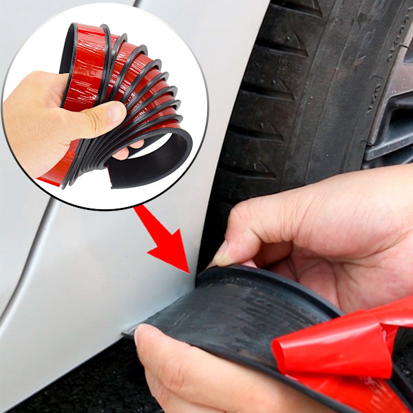 Universal Fender Flares - Bil Hjulbågar Stänkskydd 1,5m Svart
