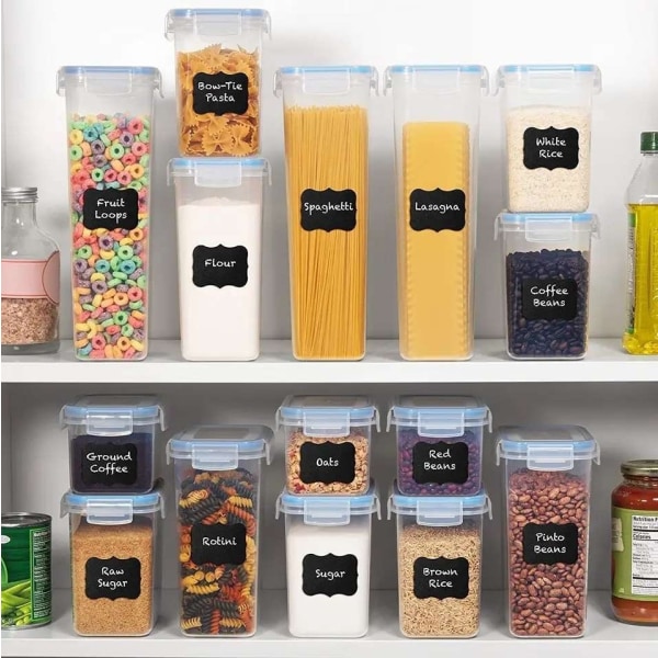 Oppbevaringsbeholdere for organisert pantry - 24-pakning med lufttett Transparent