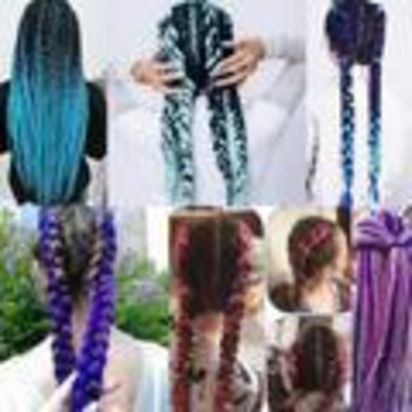 Jumbo braids, Ombre braids , Rasta flätor  - 30 färger Grey Enfärgad - #A38