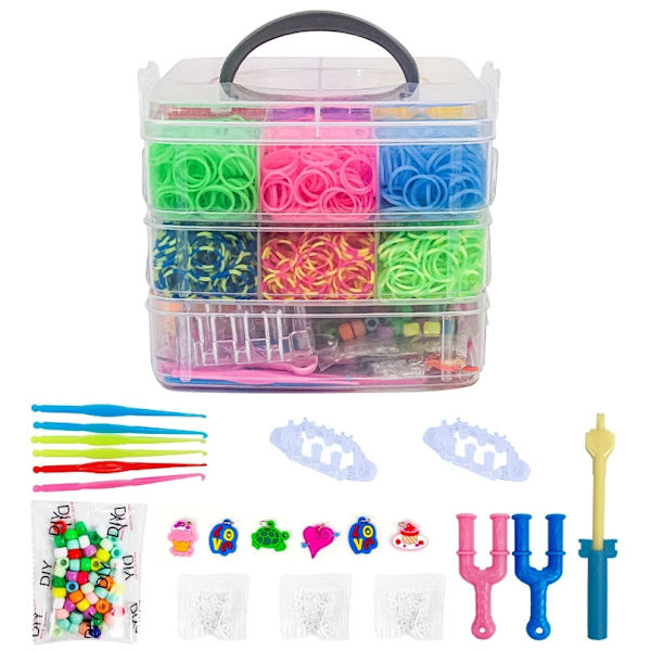 Mega kit Loom Bands - 4500 stk med tilbehør Multicolor