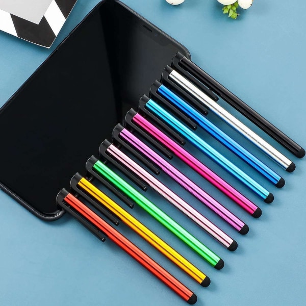 10-pakning Stylus Touch Pen i metallisk - Multicolor