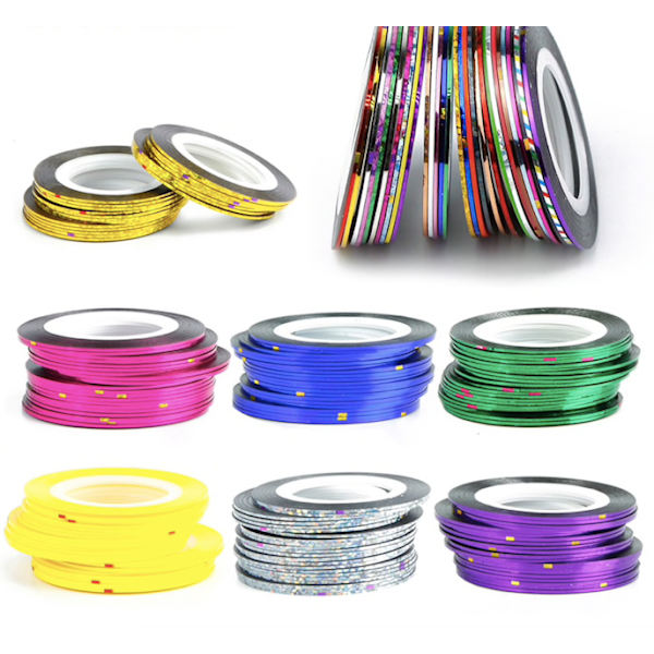 Striping tape , nageltejp , nageldekorationer - 10pack