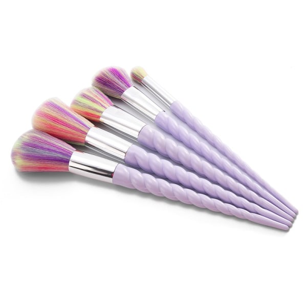 5 makeup børster - Unicorn - Rainbow Multicolor