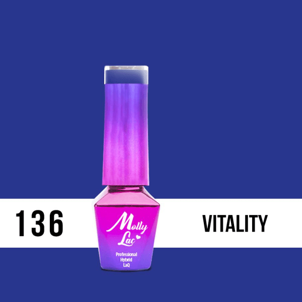 Mollylac - Gellack - Bubble Tea - Nr136 - 5g UV-gel/LED Blå