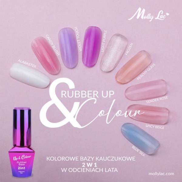 Mollylac - Gummibase 2in1 Up&Colour - Nr. 5 - UV gel/LED - Base coat