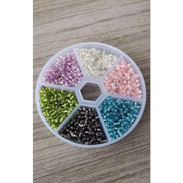 Glassperler - Frøperler 2mm - Smykkelaging - DIY Multicolor