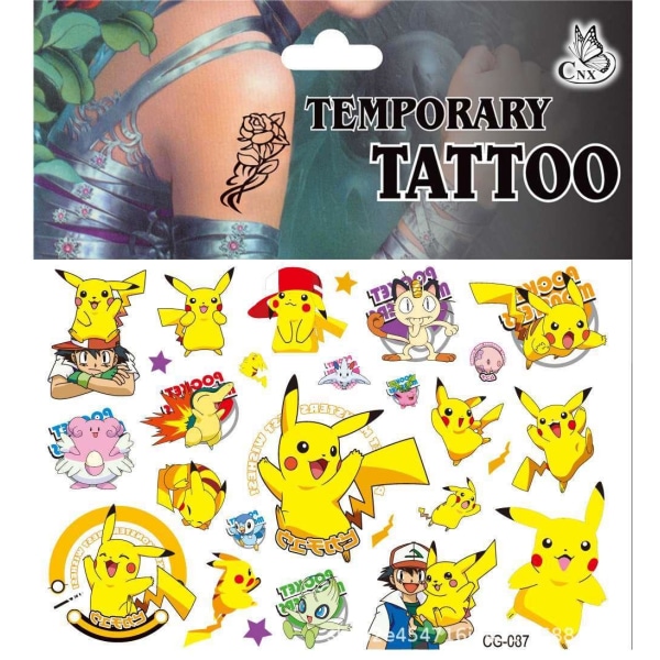 Pokémon-tatoveringer - 4 ark - tatoveringer til børn - Pikachu Multicolor