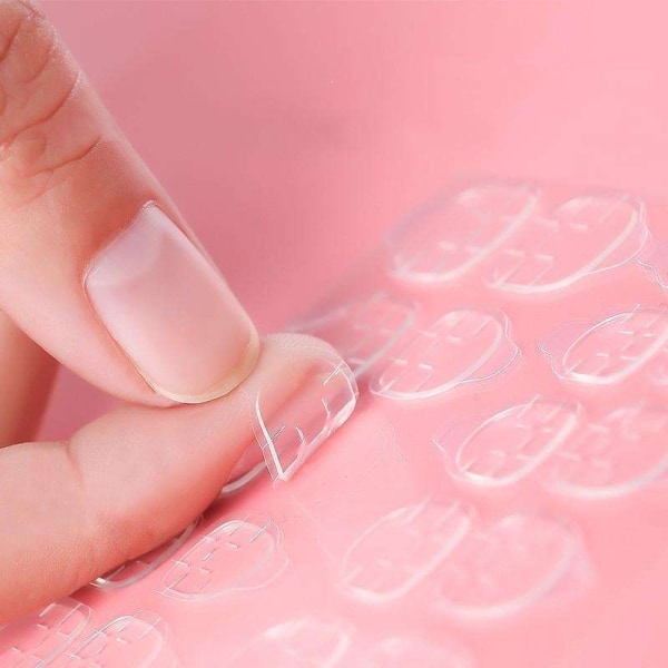 24 stk Dobbeltsidet False Nail Art Tape Lim - Neglelim Transparent