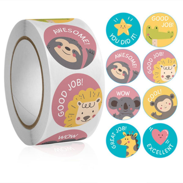 500st stickers klistermärken - Djur motiv - Cartoon multifärg