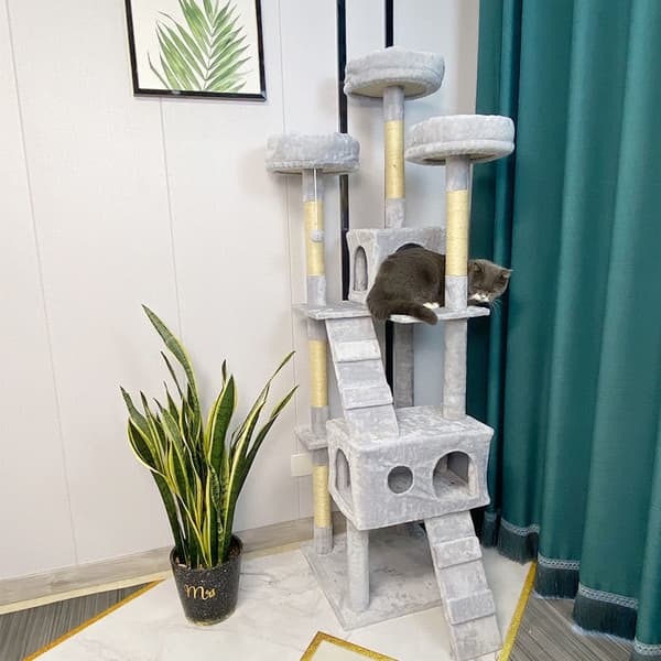 Kattetre - 170cm - Ripestolper - Ripemøbler Light grey