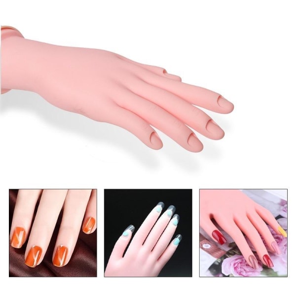 Nail training hand - fejk hand för nail art - Silikon Beige