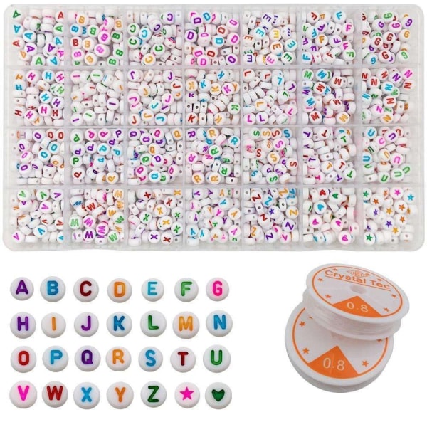 Tee itse - Helmilaatikko - Kirjehelmiä - 1400kpl + Elastinen lanka Multicolor