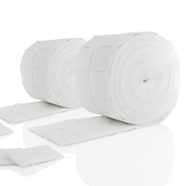 2x500 lint-free pads, nail wipes on a roll White