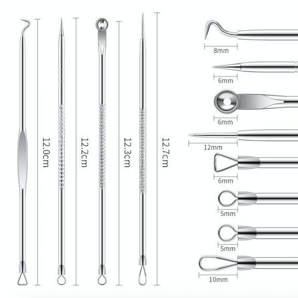 4-pak Blackhead klippere fjerner nemt hudorme Silver
