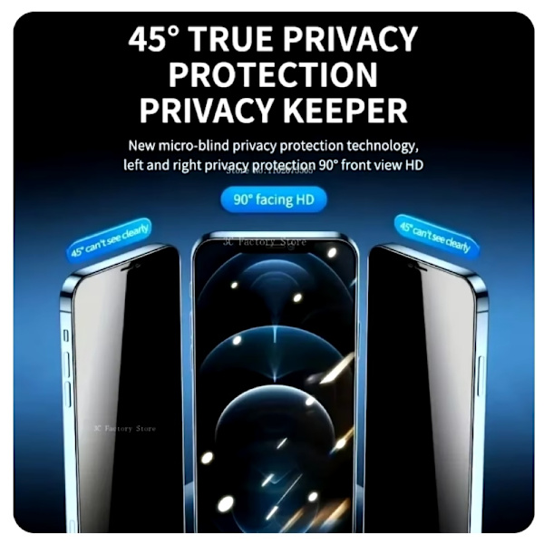 2 kpl iPhone 16 Pro Max Privacy Näytönsuoja Privacy näytönsuoja Transparent Iphone 16 Pro Max