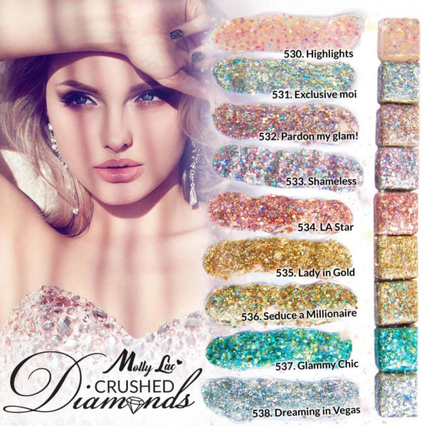 Mollylac - Gel polish - Crushed Diamonds - Nr538 - 5g UV gel/LED