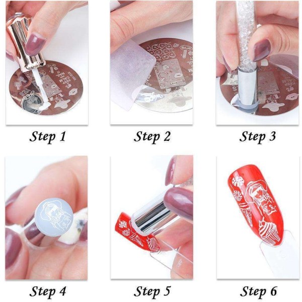 Kit Stämpeldyna + Stämpelplatta till nail art stämpling - Clear Transparent