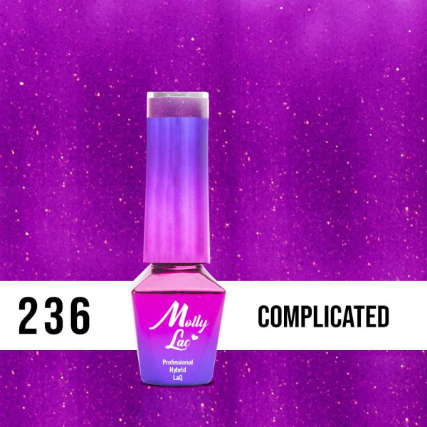 Mollylac - Gelelakk - Glødetid- Nr236- 5g UV gel/LED Purple