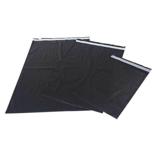 100 stk Sort e-handelstaske/postordrepose - 25 x 35 cm Black