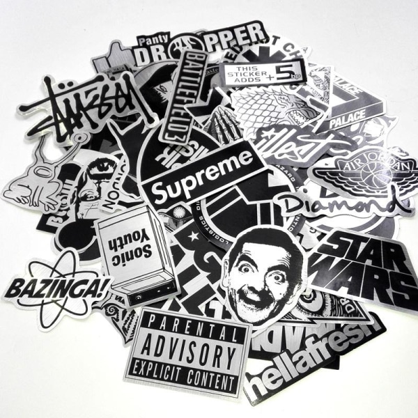 50 stk Metal Stickers Vandtæt Laptop Skate fashion Graffiti Multicolor