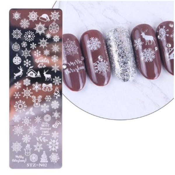 Nailart stempelplade, Neglestempel - julemotiver, julepynt