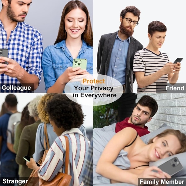 2 stk iPhone 15 Pro Privacy skjermbeskytter Privacy skjermbeskytter Transparent