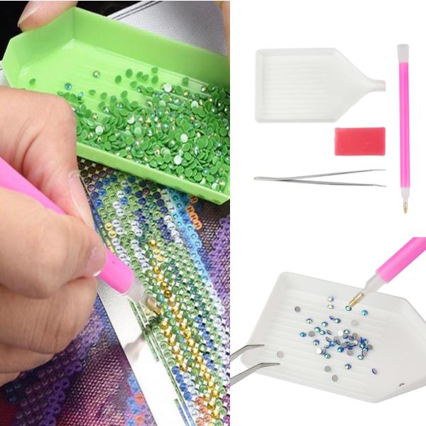4 stk - Pen til diamantmaling - Diamantmaling - Kit Multicolor
