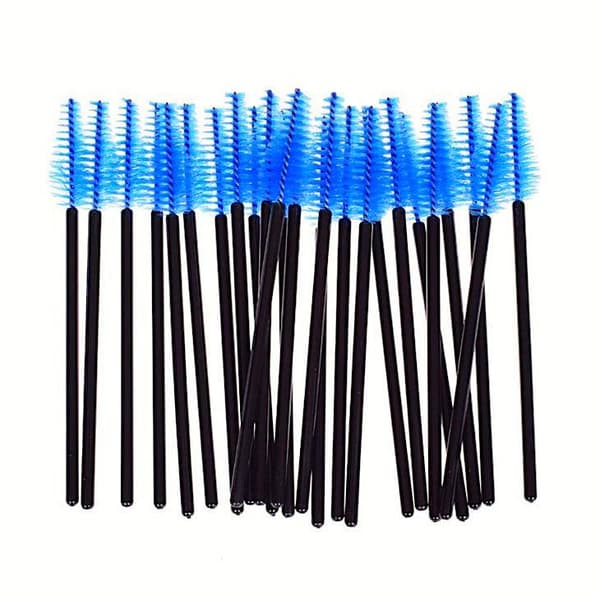 Ögonfransborstar 20-pack 10 cm med vikbart borsthuvud för extensions Blå