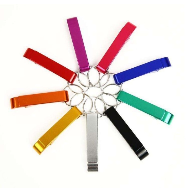 5-pak flaskeåbner, lågåbner, dåseåbner - Nøglering Multicolor