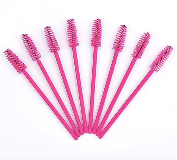 Ögonfransborstar 30-pack 10 cm med vikbart borsthuvud för extensions Cerise