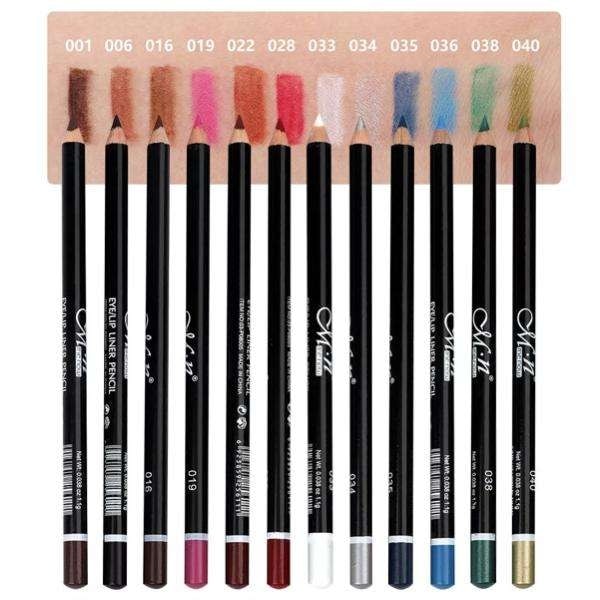 12 stk Eyeliner Lipliner øyeblyant leppeblyant sminke Multicolor