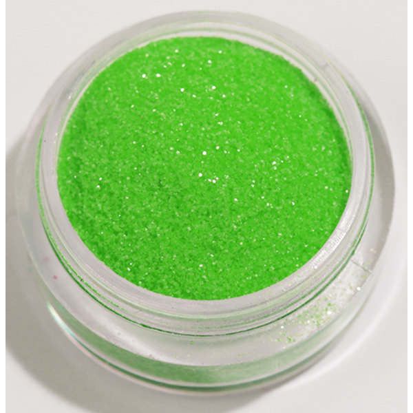 Negleglimmer - Finkornet - Neon lysegrøn - 8ml - Glitter Green