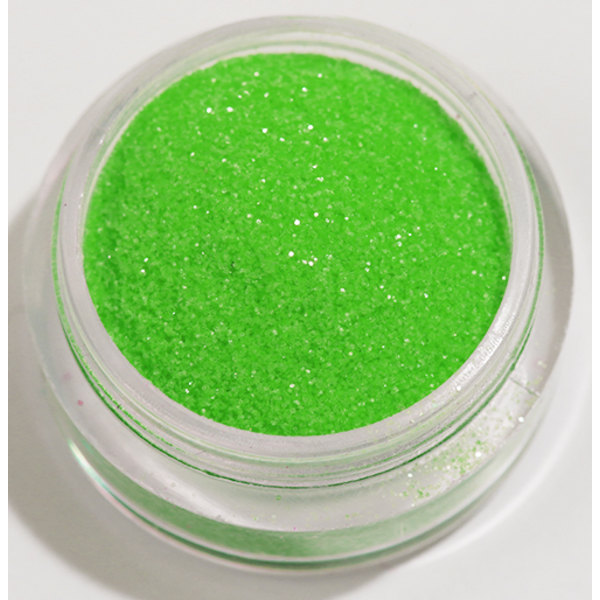 Negleglitter - Finkornet - Neon lysegrønn - 8ml - Glitter Green