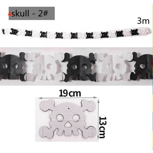 Halloween - Dekorationer - Guirlande - Græskar, spøgelser - 3m MultiColor Nr - 04