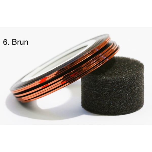 Striping tape , nageltejp , nageldekorationer 20 färger Brown 6. Brun