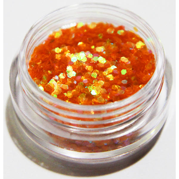 1. Hexagon glitter Orange