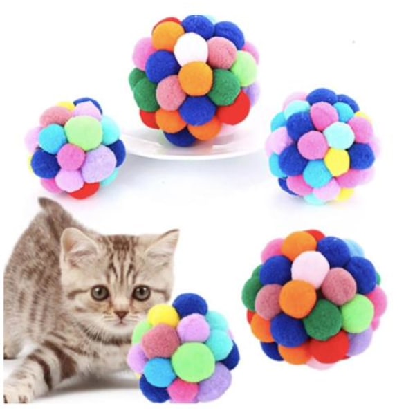 Kattelegetøjsbold - flerfarvet