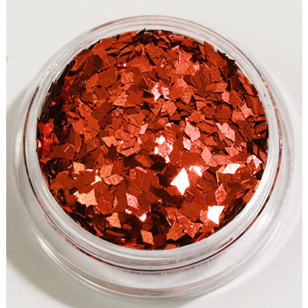 Negleglitter - Rhombus/Diamanter - Rød - 8ml - Glitter Red