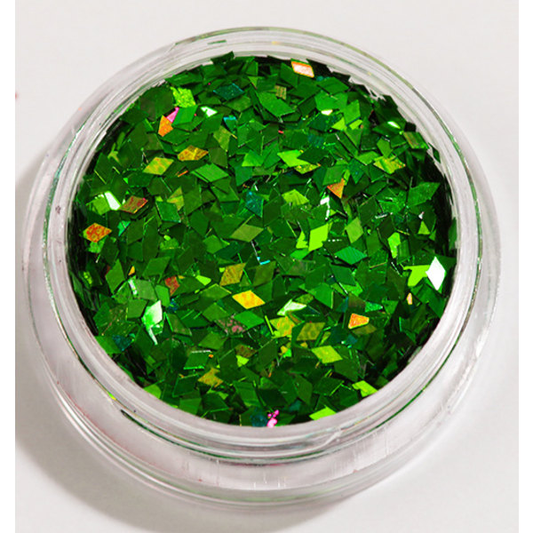Negleglitter - Rhombus/Diamanter - Grønn - 8ml - Glitter Green