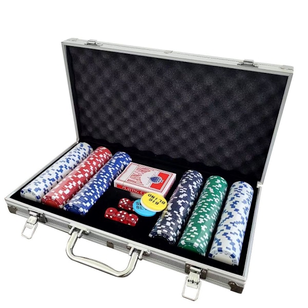 Poker Set i Aluminiumväska – 300 Marker, Komplett för Hemmakvällar & Turneringar Multicolor