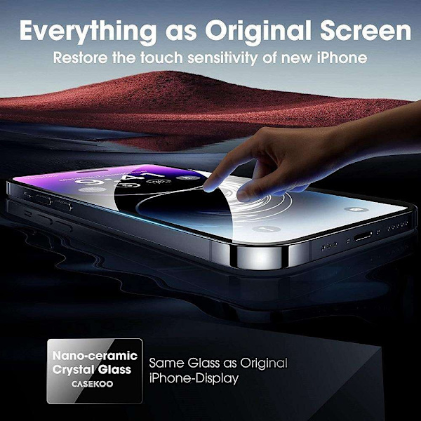 2 stk Hærdet glas iPhone 14 - Skærmbeskyttelse Transparent