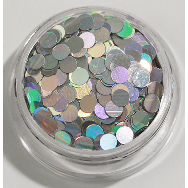Nail Glitter - Runde/Prikker - Sølv - 8ml - Glitter Silver